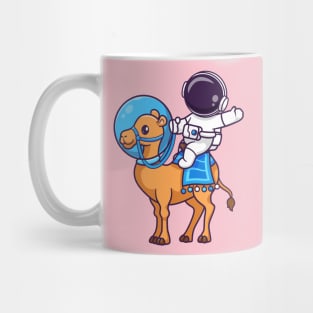 Cute Astronaut Riding Astronaut Camel Cartoon Mug